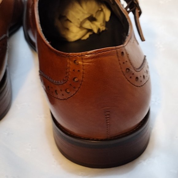 ? Stacy Adams || 12M Mabry Moc Toe Double Monk Strap Tan Buffalo Leather